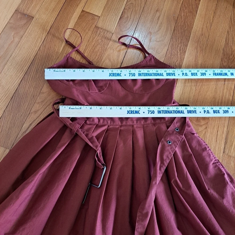 Future Collective Size 2 Women's Rust Color Midi Dress Sleeveless Adjustable - Picture 11 of 12